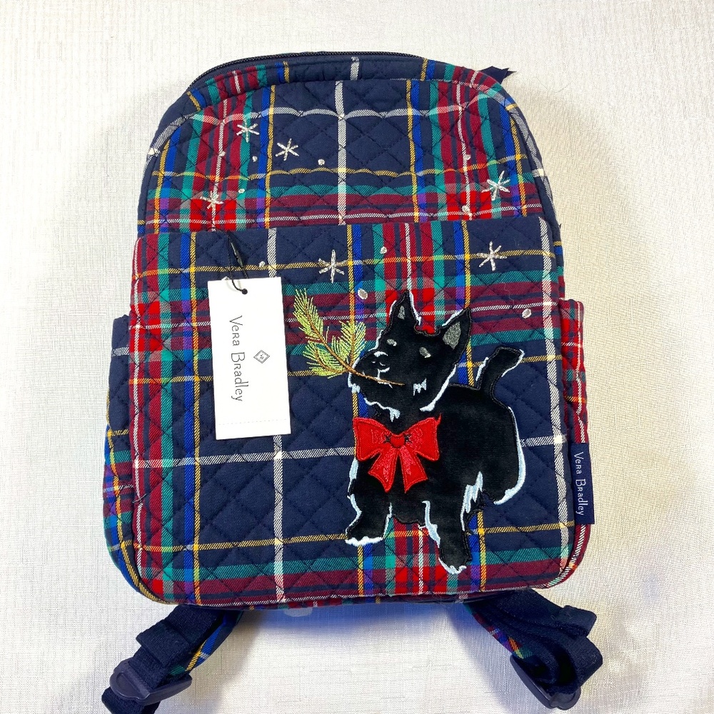 NWT Vera Bradley Tartan Plaid Scottie Dog Small Backpack